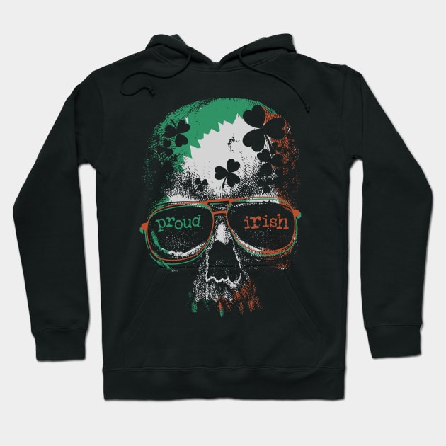 proud to be Irish flag skull Hoodie by Jandjprints